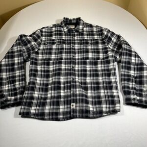 Boston Traders Fleece Lined Flannel Shirt Jacket Mens XXL Plaid Black Shacket